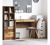 Ziaphsol Bureau Bois Ancien Compact 90 x 40 x 76 cm pour Espace de Travail, idéal pour télétravail ou étude, Structure Robuste en Bois d'ingénierie, Surface Fonctionnelle pour Ordinateur