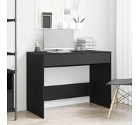 Ziaphsol Bureau chêne Noir 101x50x76,5 cm Bois d'ingénierie pour Espace de Travail Ergonomique Maison Bureau école avec tiroirs Rangement Pratique