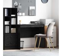 Ziaphsol Bureau Chêne Noir Compact 90x50x76 cm pour Travail Informatique, Rangement et Organisation Bureau Domicile, idéal pour télétravail et études