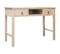 Ziaphsol Bureau en Bois Naturel 110 x 45 x 76 cm avec tiroirs et Compartiment Ouvert, Meuble de Rangement Ergonomique pour Travail à Domicile, télétravail, étudiant ou Bureau d'entreprise