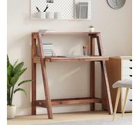 Ziaphsol Bureau marron en bois massif recyclé, 90 x 50 x 103 cm, table d'ordinateur comme table de travail, bureau, ordinateur portable, secrétaire pour bureau à domicile et bureau