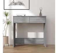 Ziaphsol Bureau Sonoma Gris Compact 80x40x75 cm en Bois d'ingénierie avec tiroirs pour Espace de Travail ou d'étude à Domicile ou en Entreprise
