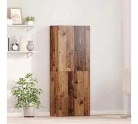 Ziaphsol Cabinet de Bureau en Bois Ancien 60 x 32 x 152,5 cm avec 3 étagères, Rangement Robuste, Porte à charnières, poignées en Arc, idéal pour classeurs, Documents, Organisation intérieure