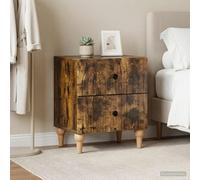 Ziaphsol Cabinet de Chevet 2 pcs Chêne fumé 43 x 34,5 x 48 cm Modern Design with Wood Engineering Durable Finish for Bedroom Or Living Room Storage and Organization