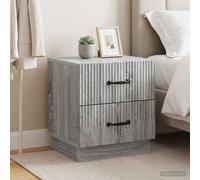 Ziaphsol Cabinet de Chevet 2 pièces Sonoma Gris Bois d'ingénierie Moderne Vintage avec tiroirs Rangement étagère pour Chambre lit Salon dortoir Adulte Enfant