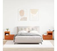 Ziaphsol Cabinet de Chevet avec tiroir en Bois d'ingénierie 2 pièces Finition Cire Marron Dimensions 60 x 34 x 51 cm pour Chambre Moderne ou Vintage Espace limité