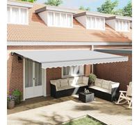 Ziaphsol Cadre d'auvent réglable Anthracite 4,5 x 3 m en Acier avec mécanisme rétractable, Support en Aluminium Robuste, idéal pour terrasse Jardin Balcon pergola ombrage