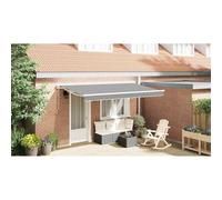 Ziaphsol Cadre d'auvent réglable Blanc 4 x 2 m en Acier avec mécanisme rétractable, Support en Aluminium, idéal pour terrasse Jardin Balcon pergola, Robuste et Facile à Monter