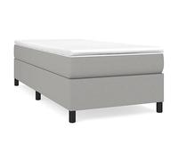 Ziaphsol Cadre de lit à Lattes Gris Clair en Tissu 90x200 cm avec Structure en Bois d'ingénierie Stable pour Chambre à Coucher Confortable et Support Optimal de Matelas