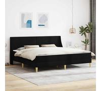 Ziaphsol Cadre de lit avec matelas en noir, 180 x 200 cm, housse en tissu, design moderne avec espace de rangement, sommier à lattes solide pour un sommeil confortable et des heures de lecture