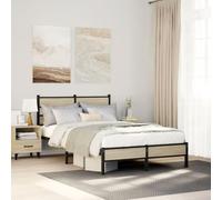 Ziaphsol Cadre de lit, chêne Sonoma, 120 x 190 cm, matériau du bois, métal robuste, espace de rangement surélevé, pour chambre à coucher, design moderne