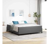 Ziaphsol Cadre de lit moderne avec matelas, gris clair, 180 x 200 cm, housse en tissu, matériau dérivé du bois, super king size, pour chambre à coucher, confort