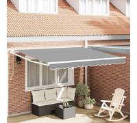 Ziaphsol Cadre de parasol extensible en aluminium blanc 300 x 250 cm avec manivelle, bras articulé pour terrasse, balcon, jardin, protection UV et protection contre la pluie, montage facile, durable
