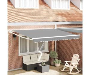 Ziaphsol Cadre de parasol extensible en aluminium blanc 300 x 250 cm avec manivelle, bras articulé pour terrasse, balcon, jardin, protection UV et protection contre la pluie, montage facile, durable
