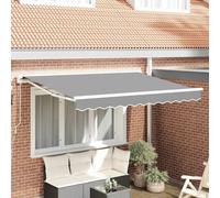 Ziaphsol Cadre de store réglable blanc 250 x 200 cm en acier revêtu par pulvérisation avec accents en aluminium, bras articulé, manivelle, support mural pour jardin, terrasse, balcon, protection