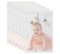 Ziaphsol Cadre Photo Mural 5 pièces argenté 70x90 cm en MDF pour Affiches, Portraits, décoration Murale ou Table, idéal pour Souvenirs, Famille, Mariage, bébé ou Naissance