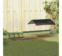 Ziaphsol Cage à lapin argentée en acier galvanisé - 200 x 78 x 78 cm - Enclos d'extérieur pour lapin, rongeur, cochon d'Inde, extérieur, jardin, balcon, protection