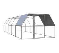 Ziaphsol Cage d'extérieur pour poulailler 3 x 10 x 2 m en acier galvanisé pour petits animaux avec toit en polyéthylène résistant à l'eau et aux UV et porte avec serrure