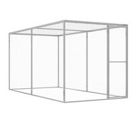 Ziaphsol Cage pour chat en acier galvanisé 3 x 1,5 x 1,5 m, enclos pour petits animaux, rongeurs, clapier, cochon d'Inde, intérieur, extérieur, protection et retrait