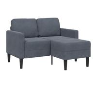 Ziaphsol Canapé 2 places avec méridienne en forme de L en velours gris foncé, canapé d'angle moderne avec fonction sommeil, salon et bureau, extensible, confortable, durable, scandinave