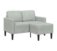 Ziaphsol Canapé 2 Places avec méridienne en L Gris Clair en Velours, modulable, Relax, Convertible, idéal pour Salon séjour Chambre Bureau, Design scandinave Moderne, Robuste et Confortable
