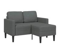 Ziaphsol Canapé 2 Places avec méridienne en L Gris foncé 125 cm en Tissu Polyester déhoussable modulable pour Salon séjour Chambre Bureau Style scandinave