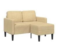 Ziaphsol Canapé 2 Places avec méridienne en L Gris-Vert en Lin Durable, Dimensions 125 cm, modulable, idéal pour Salon séjour ou Studio, Design scandinave Moderne, Confortable et Stable