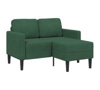 Ziaphsol Canapé 2 Places avec méridienne en L Vert foncé 125 cm en Lin, modulable, idéal pour Salon séjour, Design scandinave, Confortable, Robuste, Facile à Assembler, pour Petits espaces
