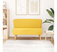 Ziaphsol Canapé 2 places, jaune, 117 x 55,5 x 77 cm, housse en tissu avec cadre en bois, rembourrage confortable, idéal pour salon, chambre d'amis, petites pièces