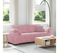 Ziaphsol Canapé 3 Places en Velours Rose 220x77x82 cm modulable et réversible pour Salon séjour Chambre Bureau Style scandinave Vintage