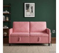 Ziaphsol Canapé avec Rangement Rose 152 x 78 x 87 cm en Polyester Moderne pour Salon séjour Chambre Bureau avec Coffre déhoussable et Design scandinave