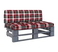 Ziaphsol Canapé Central modulable de Jardin Gris en Bois de pin imprégné, siège sectionnel avec Coussin, 110 x 65 x 55 cm, pour terrasse Balcon Patio véranda Lounge extérieur intérieur