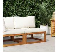Ziaphsol Canapé Central modulable en Bois d’Acacia Massif avec Coussin Blanc crème, siège sectionnel composable pour Salon de Jardin extérieur terrasse Balcon Patio véranda Lounge