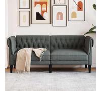 Ziaphsol Canapé Chesterfield 2 Places Gris foncé en Tissu Polyester, Style Vintage, modulable et déhoussable pour Salon séjour Chambre Bureau, Confort Optimal, Robuste et Facile à Assembler