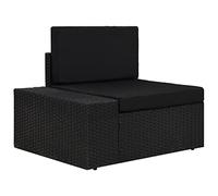 Ziaphsol Canapé d’Angle sectionnel en résine tressée Noire, accoudoir Droit, Module modulable avec Coussin, Structure Acier Enduit de Poudre pour Jardin terrasse Balcon Patio véranda Lounge