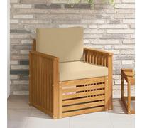 Ziaphsol Canapé d’extérieur modulable en Bois d'acacia Massif et Polyester, canapé Fauteuil avec accoudoir, Dossier, Assise et Coussin Beige, pour Jardin terrasse Balcon Patio, Naturel 181 caractères