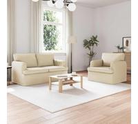 Ziaphsol Canapé d'angle 2 pièces en tissu crème avec fonction couchage et coffre de lit pour salon salon design scandinave moderne 144 x 80 x 85 cm