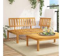 Ziaphsol Canapé d'angle de jardin en bois d'acacia massif huilé, 133 x 92 x 69 cm, meuble d'extérieur robuste pour terrasse et jardin, design modulaire pour une conception flexible