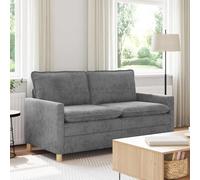 Ziaphsol Canapé d'angle gris clair 156 x 81 x 87,5 cm en polyester avec coussin double couche, accoudoirs réglables, housses amovibles, pour salon, bureau, salon, design moderne, confort