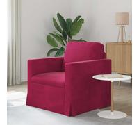 Ziaphsol Canapé d'angle moderne en velours avec fonction couchage et fonction relaxation pour salon, chambre à coucher, bureau et salon, construction stable, housse amovible, durable - Bordeaux - 78 x