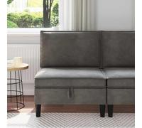 Ziaphsol Canapé d'angle Moyen avec Rangement en Velours Gris foncé, Dimensions 70 x 70 x 82 cm, Fauteuil Convertible déhoussable pour Salon séjour Chambre Bureau Studio, Confort et Espace optimisé