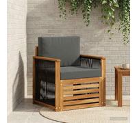 Ziaphsol Canapé de jardin central en bois d'acacia résistant aux intempéries avec coussin d'assise - Salon modulaire pour terrasse, balcon, jardin