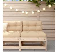 Ziaphsol Canapé Fauteuil Pouf Angle Module élément siège Banquette en Bois de pin Massif, Dossier Confortable, Assise 60 x 60 cm, Meuble modulable pour Jardin terrasse Patio Lounge, Charge 110 kg