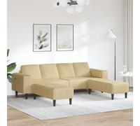 Ziaphsol Canapé Gris Vert en Velours côtelé 250x188x76 cm modulable réversible avec Coussins et Pieds Noirs pour Salon Moderne et intérieur