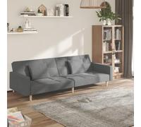 Ziaphsol Canapé-lit 2 Places Convertible en lit avec Deux oreillers Gris Clair Tissu Polyester Robuste pour Salon, Chambre ou Bureau, Design Moderne, Facile à Transformer, idéal pour Espace Compact