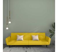 Ziaphsol Canapé-lit 2 places en velours jaune avec fonction couchage et coffre de lit extensible design moderne pour salon, bureau, salon scandinave