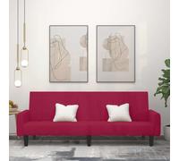 Ziaphsol Canapé-lit 2 places en velours rouge vin avec fonction couchage et coffre de lit extensible pour salon, bureau, salon, design scandinave moderne vintage lit d'appoint confortable
