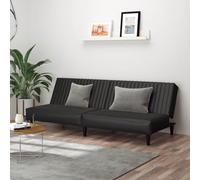 Ziaphsol Canapé-lit 2 Places Noir Similicuir Convertible réversible modulable pour Salon, Chambre ou Bureau, Facile à déhousser et à Nettoyer, idéal pour Espace Moderne et Vintage