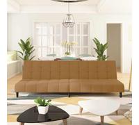 Ziaphsol Canapé-lit à 2 Places Marron Velours, Convertible, modulable, réversible, avec Coffre de Rangement, idéal pour Salon, Chambre ou Bureau, Design scandinave Moderne