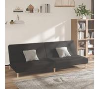 Ziaphsol Canapé-lit à 2 Places Noir Tissu, Convertible, modulable, avec Coffre de Rangement, idéal pour Salon, Chambre ou Bureau, Design Moderne, Facile à déhousser, Confort Optimal